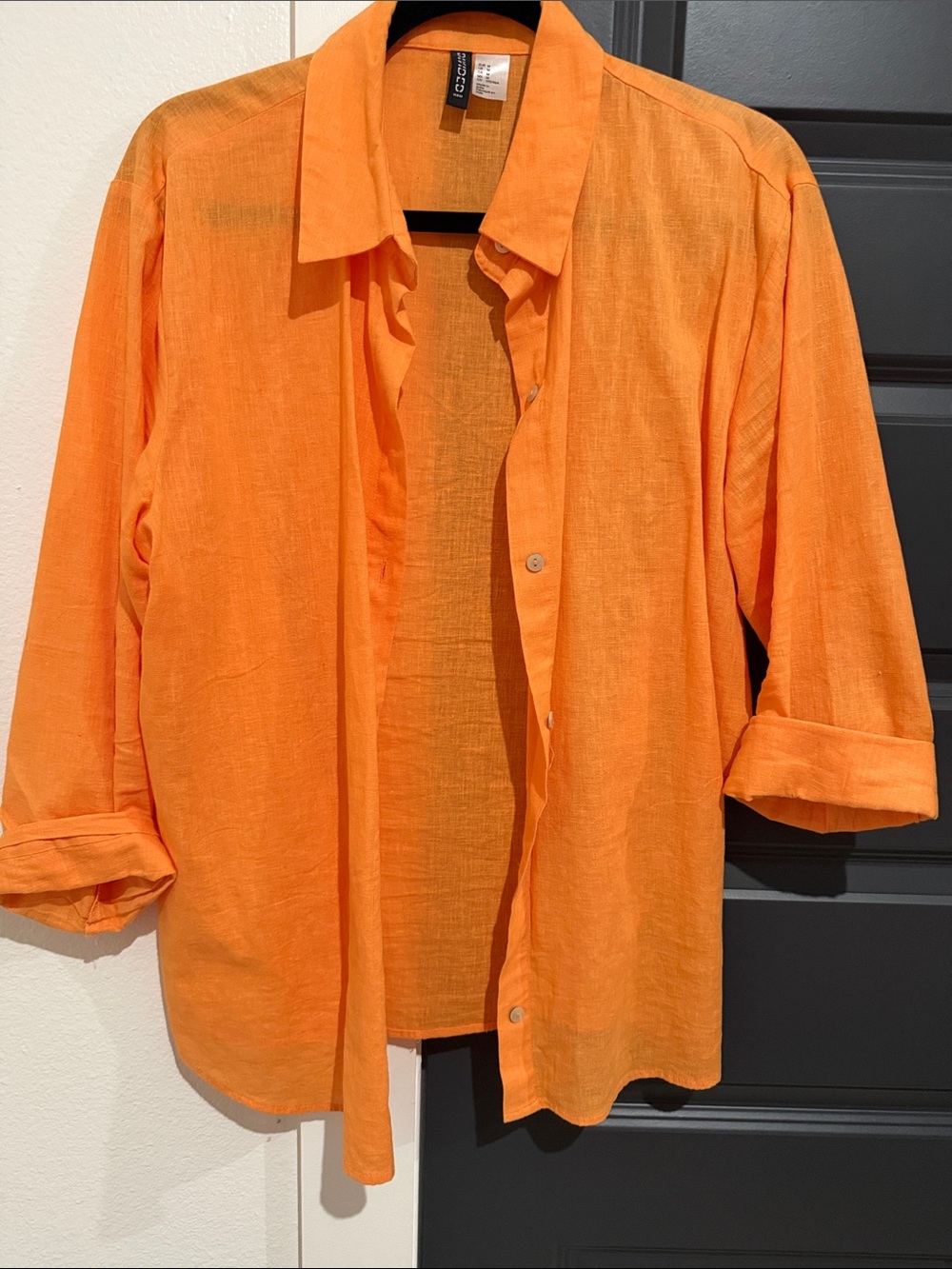 H&M Bright Orange Lightweight Shirt Jacket